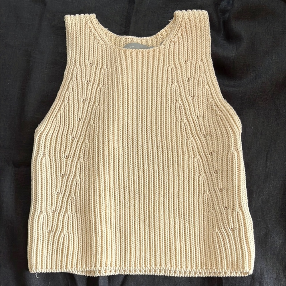 Vince Cream Ivory Knit Sweater Vest Small